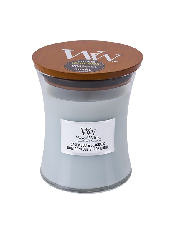 WoodWick Sagewood & Seagrass glass medium