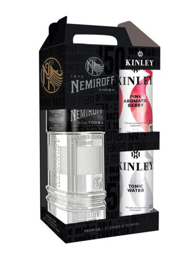 Nemiroff De Luxe 40% 0,7 l +Kinley Tonic 0,25 l +Kinley Tonic Pink Berry 0,25 l