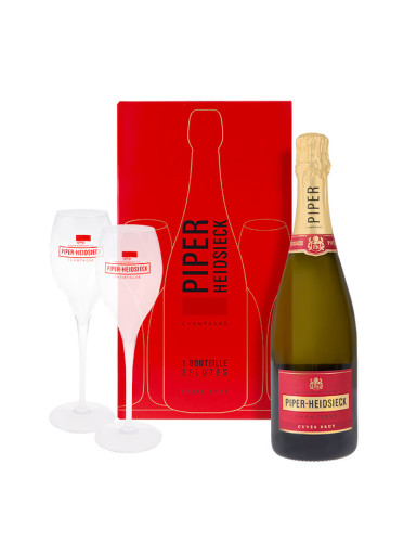 Piper-Heidsieck Champagne AOC brut white 12% 0,75 l + 2 Glässer