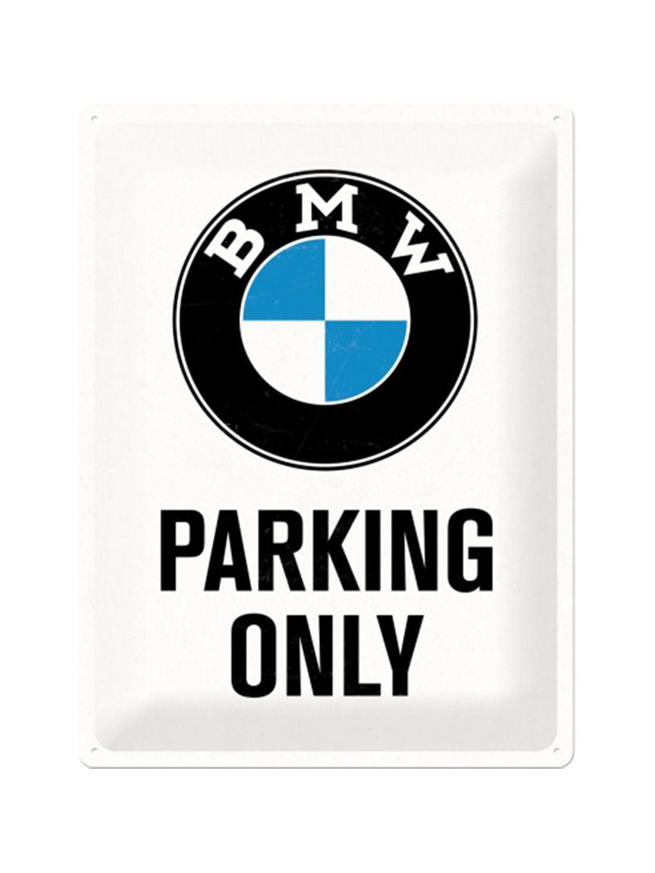Blechschild 30x40 BMW Parking Only (bílá) 