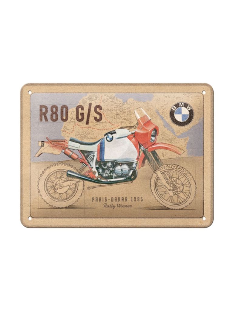 Blechschild 15x20 cm BMW R80 G/S Paris Dakar