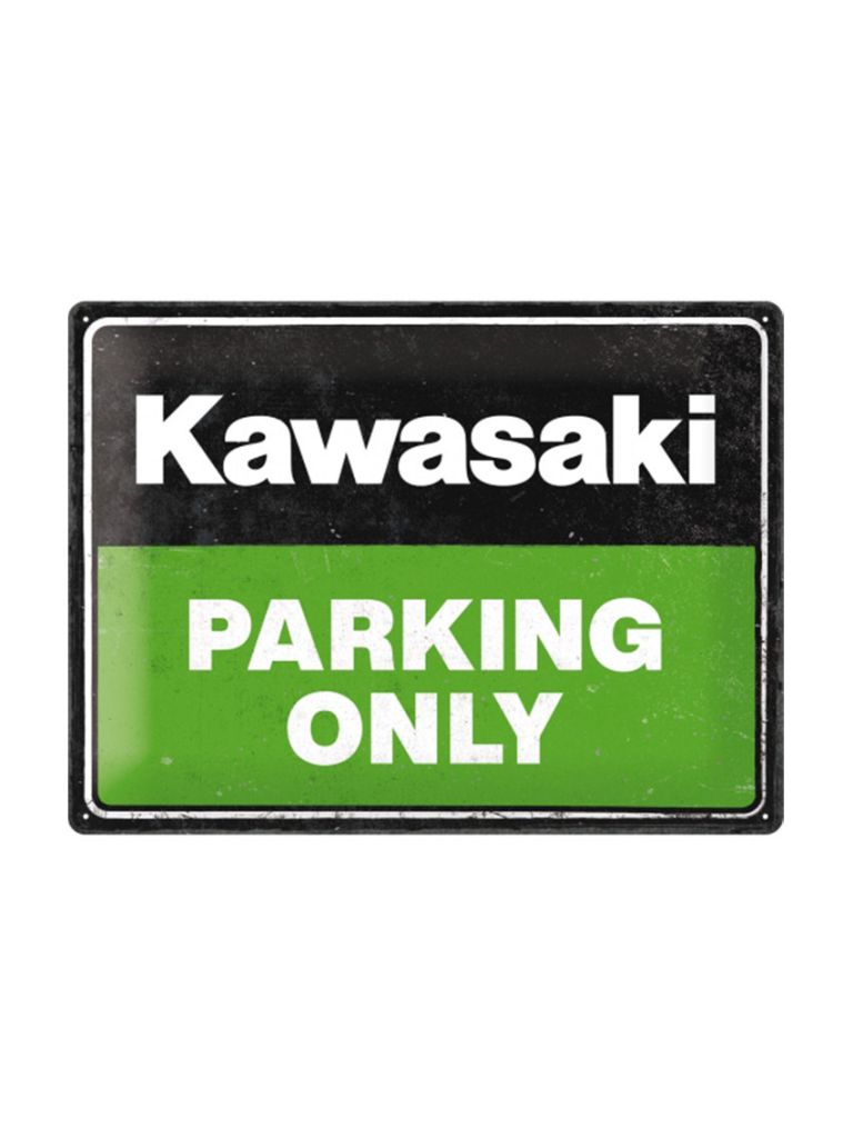 Blechschild 40x30 cm Kawasaki Parking Only