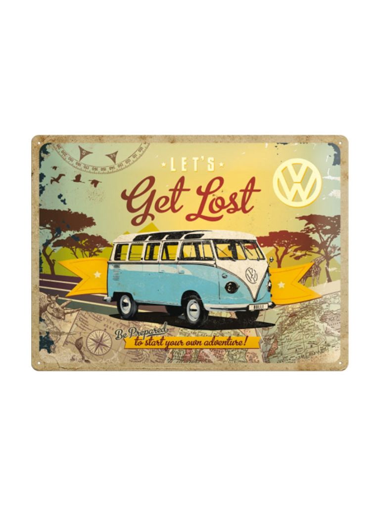 Blechschild 30x40 VW Let's Get Lost 