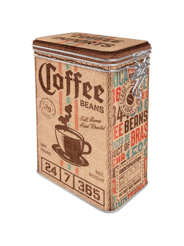 Blechdose mit Klip Coffee Beans