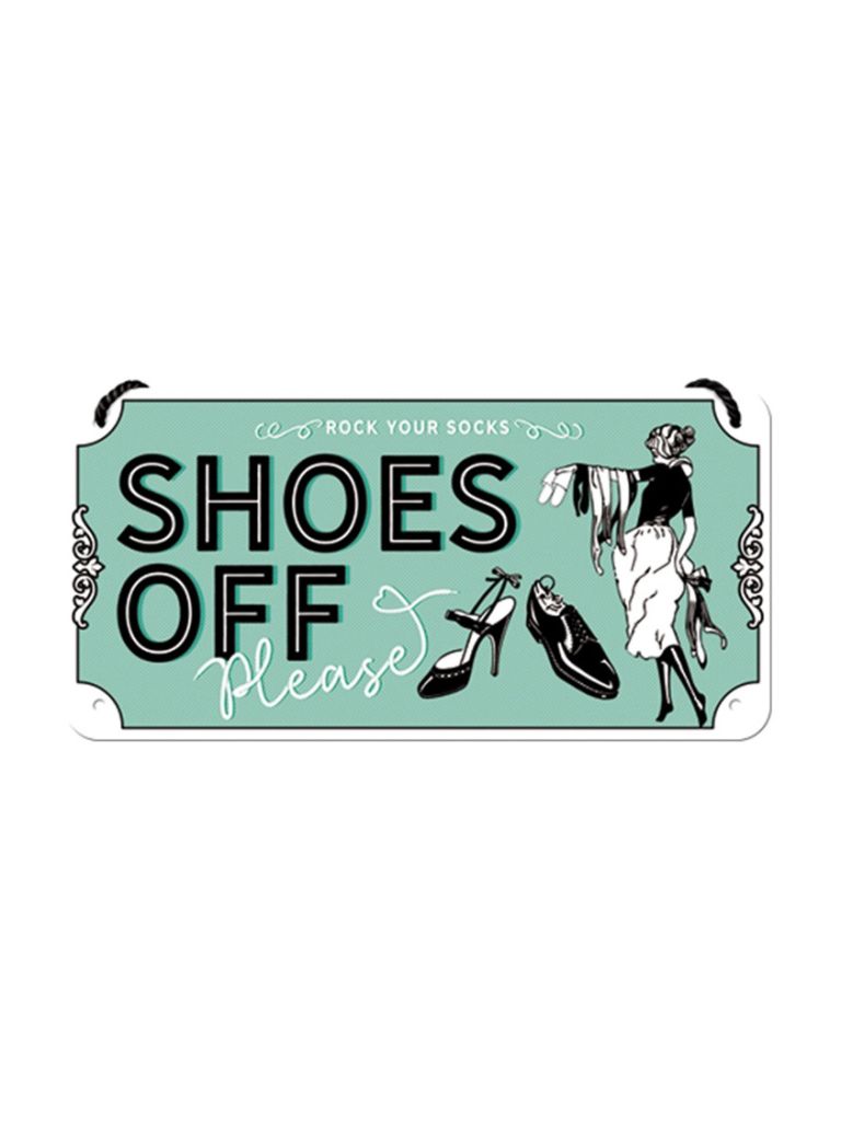 Hängeschild 10x20cm Shoes Off 