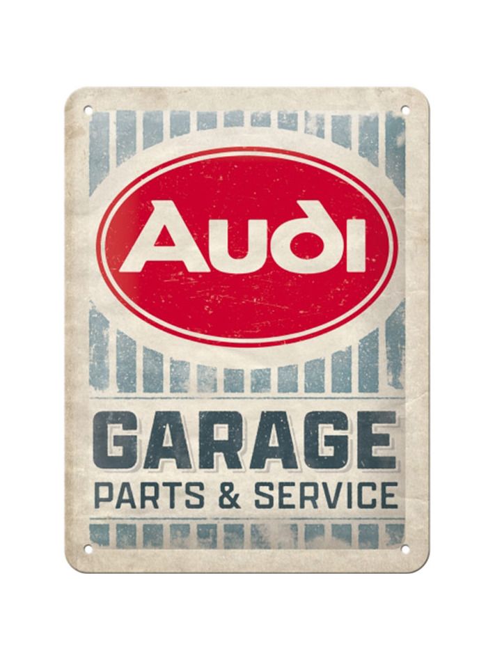 Blechschild 15x20 cm Audi (Garage Parts & Service)