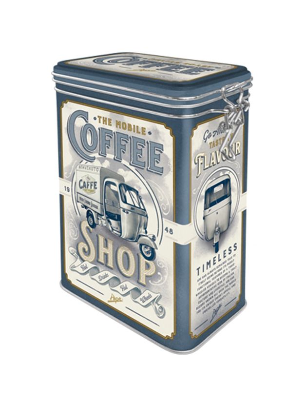 Blechdose mit Klip Ape Coffee Shop