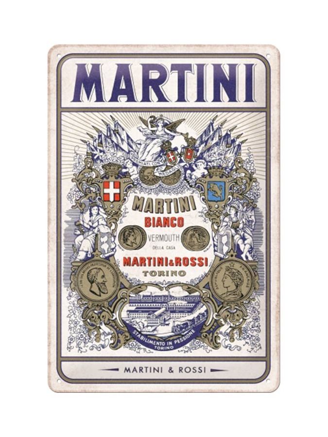Blechschild 30x20 cm Martini Bianco Vermouth Label 