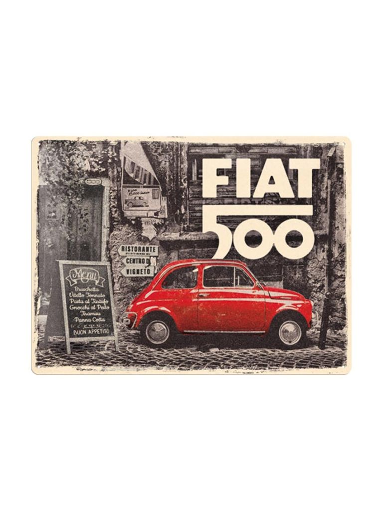 Blechschild 40x30 Fiat 500 (Retro) 