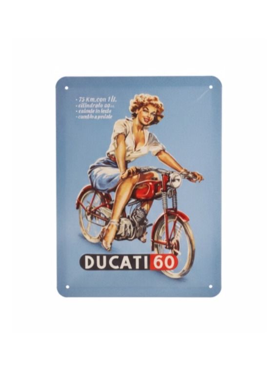 Blechschild 15x20 Ducati Cilindrata 60 Pin Up