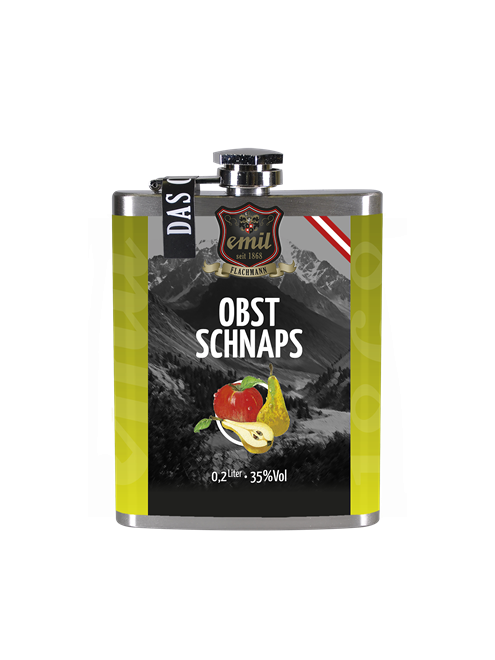 Emil Obst Schnaps 0,2l 35% Flachmann