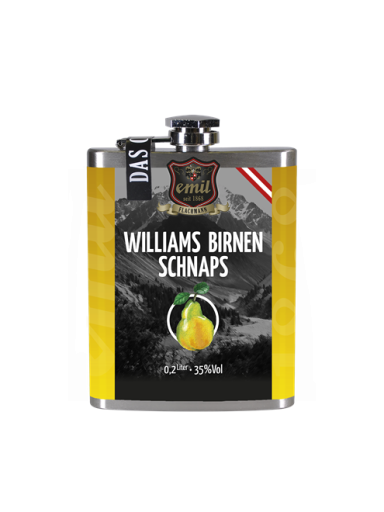 Emil Williams Birnen Schnaps 0,2l 35% Flachmann