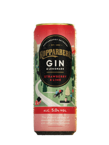 Kopparberg Gin&Lemonade Strawberry & Lime RTD 0,25 l 5% Dose
