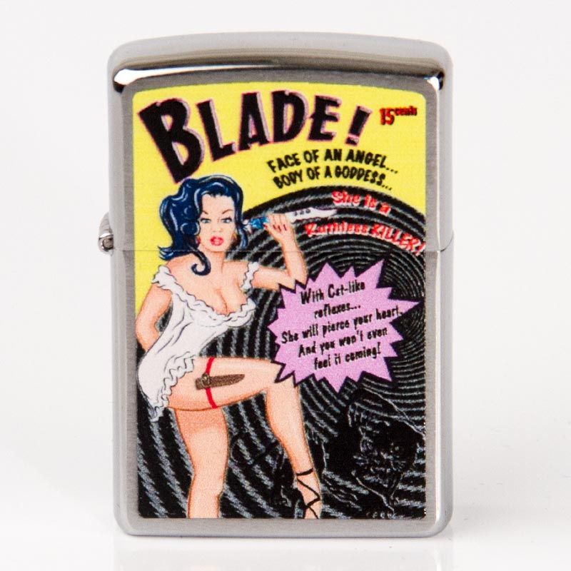 ZIPPO chrom gebürstet color "Blade"