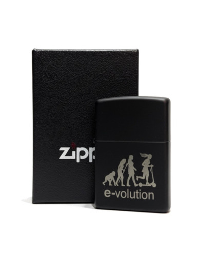 ZIPPO schwarz Media chrom gelasert "e-volution" HA